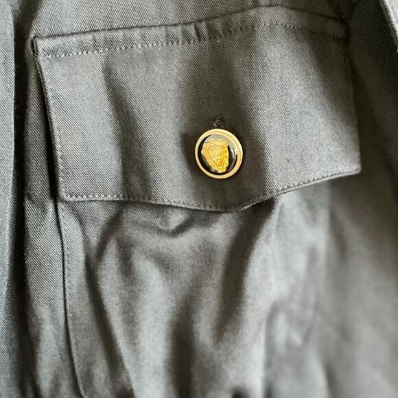 Vintage military safari button front pleated waist dress/tunic top size 10/M - Picture 5 of 10